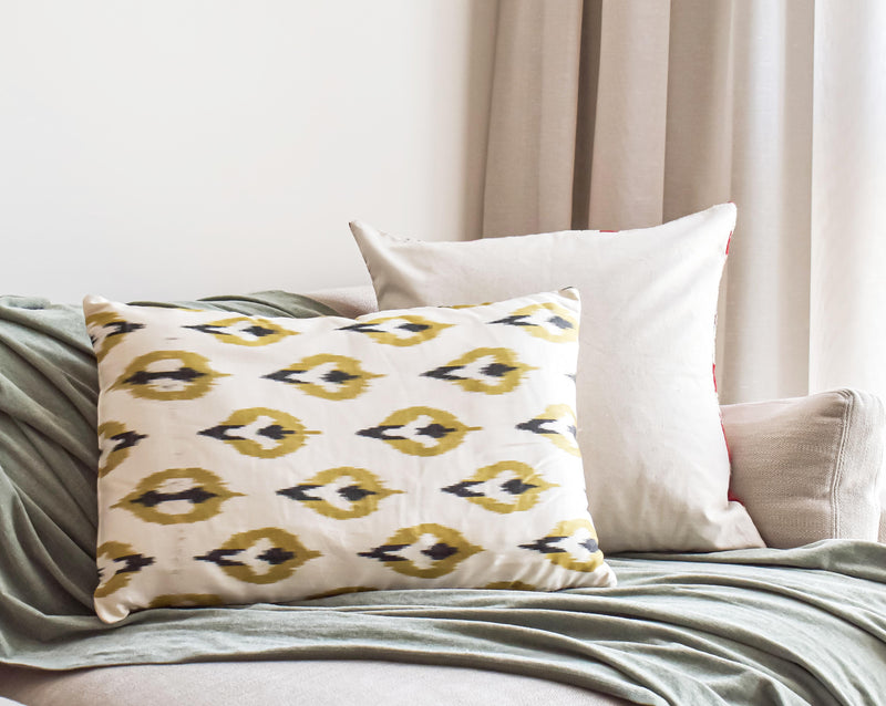 yellow feather Maison Turk cushion